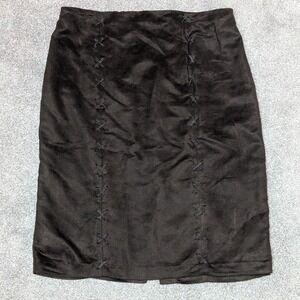 Ecologie Skirt Dark Academia Career‎  Faux Suede Pencil Skirt Brown Women's 8